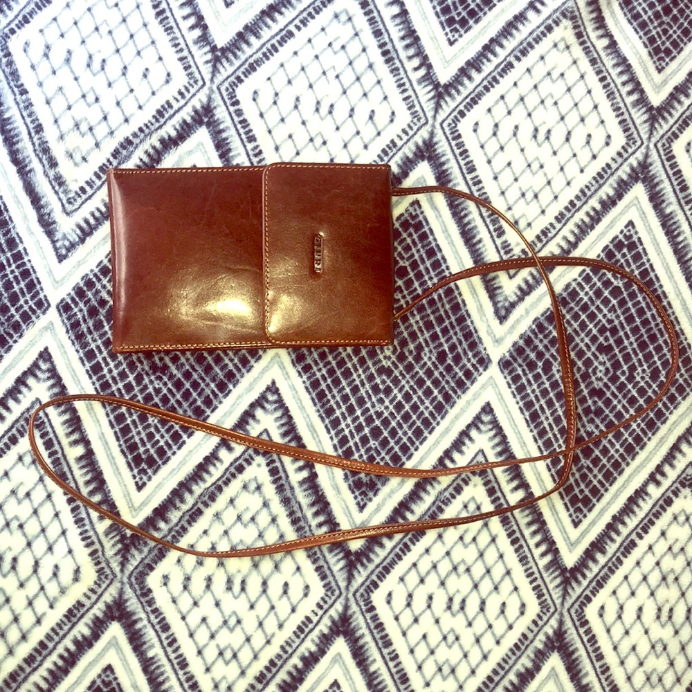 GIUDI leather trifold organizer wallet crossbody